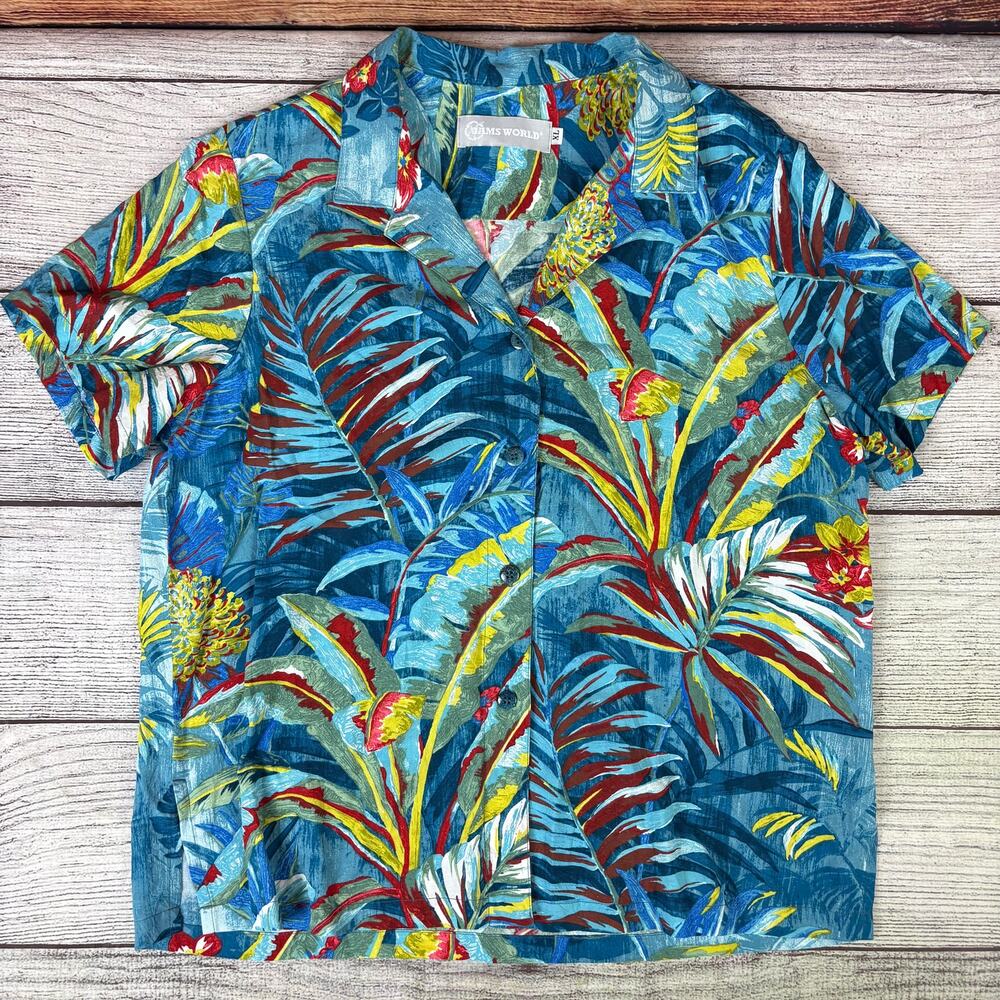 Vintage Jams World 100% Rayon Hawaiian Style Shirt
